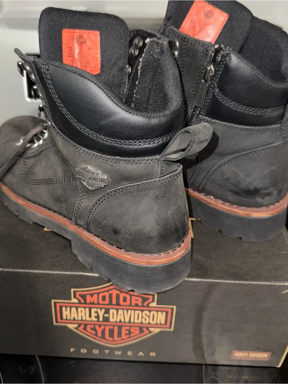 Harley-Davidson Black and Brown Men’su Lace-Up Riding Boots